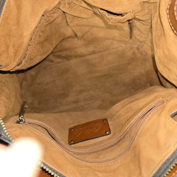 Patricia Nash Italian Leather Watercolor Butterfly Curry Tote & Fossil Wallet - Picture 8 of 16